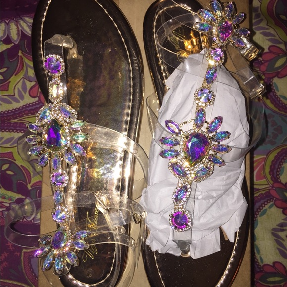 NWT Crystal sandals SIZE 10 - Picture 2 of 5